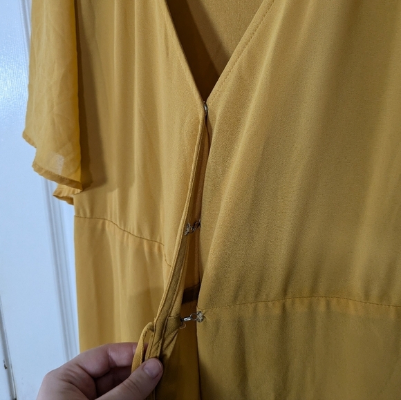 Baltic Born Ivy Maxi Length Mustard Yellow Flowy Wrap Dress Size XXXL / 3XL - Picture 9 of 12